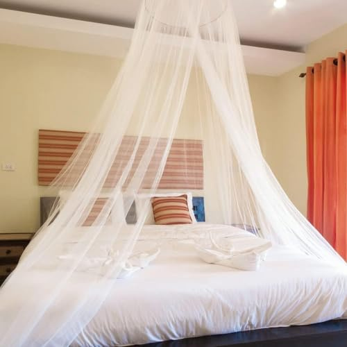 Moustiquaire Ciel de Lit King Size,Moustiquaire Filet Baldaquin,Grande Moustiquaire,Moustiquaire Ciel de Lit Adulte,Moustiquaire de Lit Double (A)