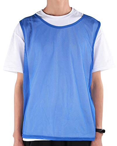 12X Fußball Leibchen Trainingsleibchen Markierungshemd Fußballleibchen für Jugend und Erwachsene Fußball Trainingsweste für Volleyball Fußball Basketball(Blau)