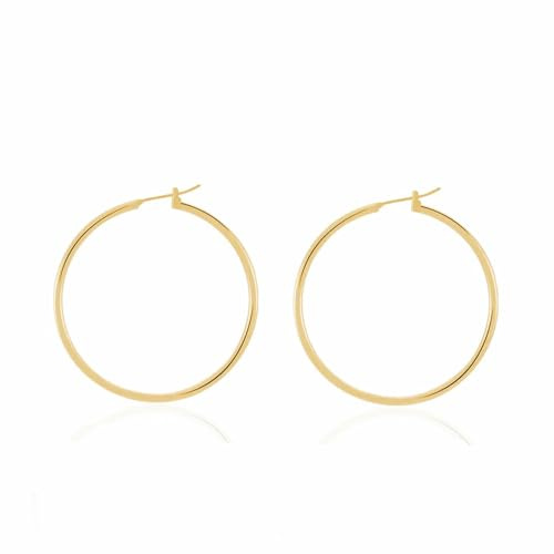 Kritz Boucle d’Oreille Créoles Femme plaqué Or Diamètre 30/40/50/70mm - Boucles oreilles Ronde Fine classique, Piercing Hypoallergénique - Bijoux Mode Cadeau (30mm)