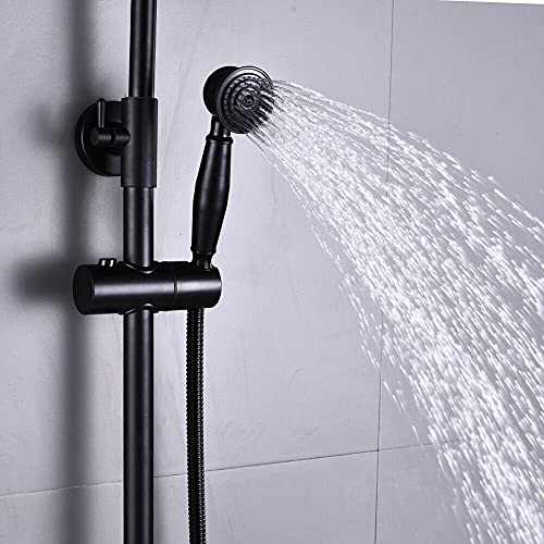 Retro Duschsystem Wandmontage Regendusche Duschsäule mit Handbrause Badarmatur Duschset Messing Duschsystem Höhenverstellbar 80~120cm
