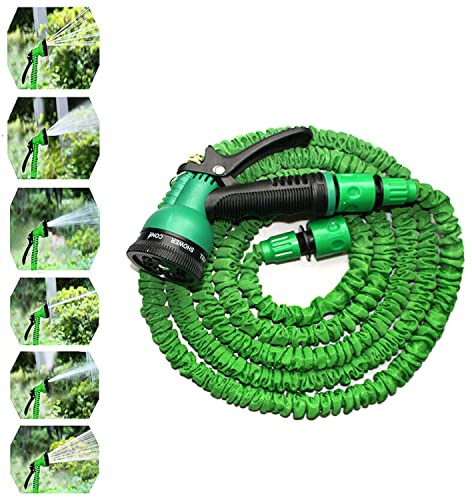 150FT Garden Hose Pipe with 7 Modes Spray Gun, Expandable Garden Hose 1/2 Connector, Garden Water Hose Flexible Hosepipe Non-Kink for Garden Yard Car, Green