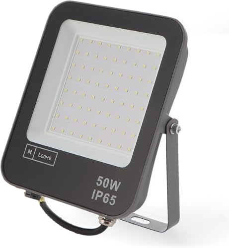 M Ledme - Foco Proyector Led Napoli 50W, 6.000 lumen, IP65 Regulable, Color Luz fría (6000k), Iluminación exterior, De uso para jardín, patios, parking, hotel, naves etc.