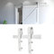 YIMING 200 cm/6,6 FT Binario per Porta Scorrevole con 2 Sezioni Binario e 2 Roulette, Esterno Muro, Acciaio al Carbonio, Bianco Classico