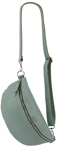 SH Leder ® echt Leder Hüfttasche Damen Herren Unisex Gürteltasche für Festival Reise Bauchtasche große Crossbody Bag Frauen Ledertasche 30x18cm Lala G399 (Wassergrün)