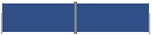 Makastle Balkon Seitenmarkise Ausziehbar Sichtschutz Windschutz Automatisch Einfahrend Seitenwandmarkise Markisenstoff mit Bodenmontage, für Balkon & Terrasse, Blau 220x1000 cm