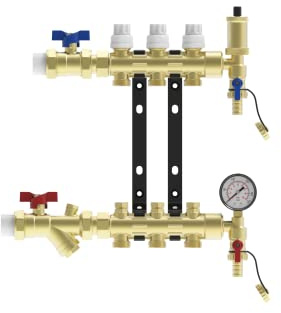 Radiant Floor Manifold,Intelligent dual adjustment,2-4 Branch Floor Heating Set… (3-Loop)