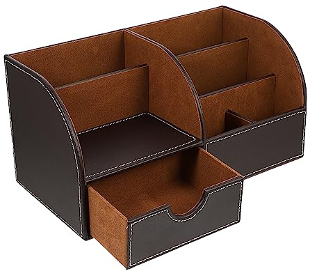 STOBOK Aufbewahrungsbox Aus Leder Stift-organizer Remote-speicher Stifthalter Schreibtisch-organizer Aus Leder Schreibtischorganisatoren Und Aufbewahrung Lagerung Büro Pu-leder Zubehör