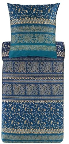 Bassetti Brenta Kissenhülle zu Bettwäsche aus 100% Baumwollsatin in der Farbe Blau B1, Maße: 40x80 cm - 9325874