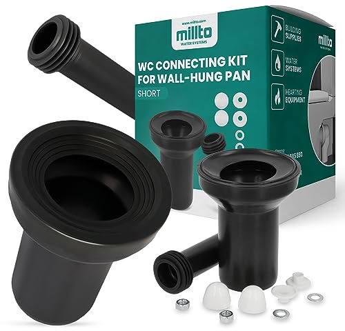 Millto Set di collegamento per WC a parete, tubo di collegamento, raccordo corto, connettore per cassetta di scarico per WC