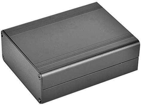 Aluminium Gehäuse, 38 x 88 x 110mm Schwarzes Gehäuse Elektronisches Schutzgehäuse DIY Leiterplatten Projektbox