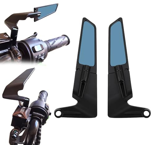 BIUGERCN Rétroviseur de moto Rétroviseur latéral rotatif Supersport Rétroviseurs latéraux 360 degrés universels pour DUKE 390 690 790 CB 1000 650 MT 07 09 GSX-S Speed ​​Triple Z900 Street Bike Naked