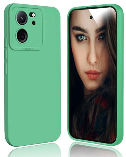 DESSEN Funda para Xiaomi 13T 5G / Xiaomi 13T Pro 5G Capa - Silicona Carcasa Antigolpes Protector Camara Móvil Case Cover Suave Delgada Bumper Anti-Huellas, Verde