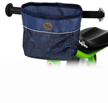 BAMBINIWELT Kinder Lenkerkorb – Tasche für Laufrad, Dreirad & Rutschfahrzeuge– für PUKYlino, WUTSCH, FITSCH & My First PUKY – wasserabweisend, robust & mit Reflektorstreifen, Farbe: Modell 22
