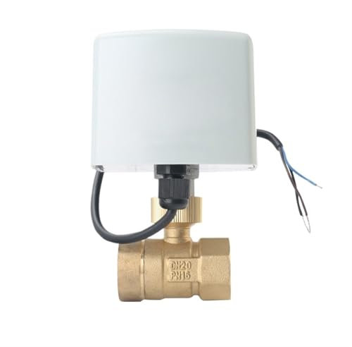 MPYJDTOI 1/2 3/4 1 2 motorisierter Kugelhahn 3-Draht 2 Steuerung AC24V AC220V DC12V DC24V Messing elektrischer Kugelhahn Metallmotor mit großem Drehmoment(12VDC,1-1/4)
