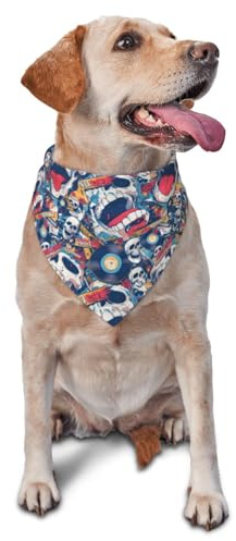 Hundehalstuch, cooles Dreieckstuch mit Totenkopf-Motiv, niedliches Hundezubehör, Hundehalstücher