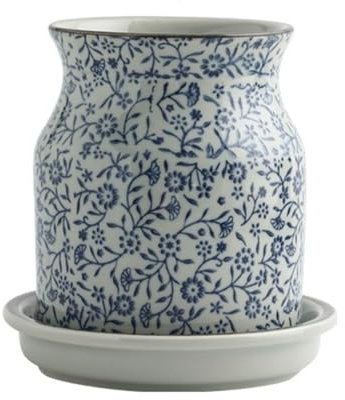 Porta Utensilios Soporte for utensilios de cocina for encimera, soporte for utensilios de cocina vintage chino con bandeja de goteo, escurridor de cerámica for utensilios, cuchara y soporte for palill