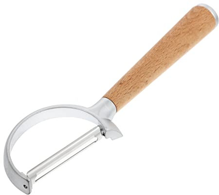 WEKADRIN Pelador De Verduras De Inoxidable Mango De Madera Accesorio De Cocina Para Pelar Frutas y Hortalizas Como Zanahorias Patatas y