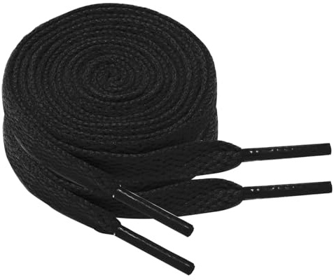 North Bund 2 Pari 8mm per Sneakers Lacci Piatti per Scarpe Sportive Lacci piatti di Ricambio per Scarpe Nero 150cm