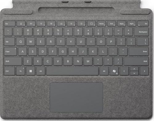 Microsoft Surface Pro Tastatur mit Stiftfach | Platin | QWERTY | Kompatibel mit Surface Pro Copilot+ PC (11. Edition), Surface Pro 9 und Surface Pro 8