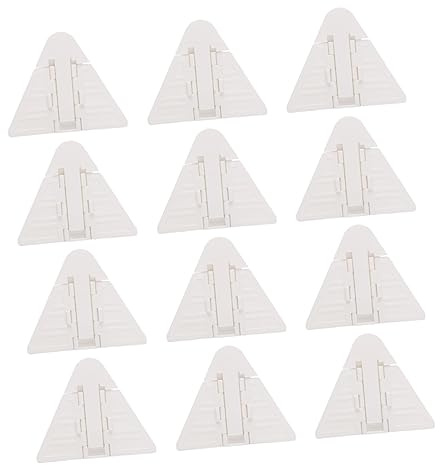 NUOBESTY 12 Cerraduras de Seguridad para Bebés y Niños sin Perforación, Fácil Apertura para Adultos, Plástico Blanco, para Puertas Corredizas y Ventanas Amplia Aplicación