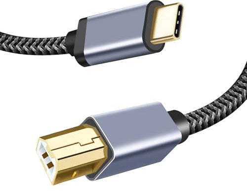 2M USB C zu MIDI Kabel, USB C auf B MIDI Interface Kabel für MIDI-Keyboard, Controller, Synthesizer, Audio Interface, kompatibel mit Windows, macOS, Linux, schnelle Datenübertragung, Plug & Play
