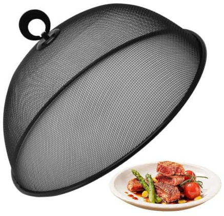 DAWCBVJQ 27 cm Obstkorb Fliegenhaube Fliegenschutz Abdeckhaube Lebensmittel Abdeckung Netz lebensmittelabdeckungen Obstnetz Gegen Fruchtfliegen aus Eisen, polierter Handgriff Für Partys Essen BBQ