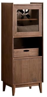 AFGFGHES Mueble para Licores 50×40×130cm Vitrina TV de Nogal, Mueble de Almacén Junto al Sofá/Televisión, Ideal para Salón, Estudio y Dormitorio​ Armario De Almacenamiento