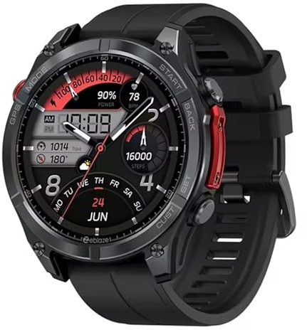 Cretech Montre connectée Écran AMOLED 1.43 Homme GPS, Boussole, Altimètre, Baromètre.Appel Bluetooth, Lecture des SMS et Notifications des Applications, Suivi santé Étanche 5ATM