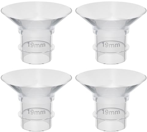 POPETPOP Inserts de Bride en Silicone pour Tire-lait Portables, 4 Pièces, Surface Lisse sans Bavures, Compatibles Pompe à Sein Portable de 19mm