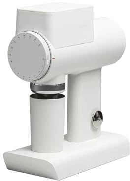 Macinino per cereali, Macinacaffè elettrico con regolazione automatica della velocità, macinacaffè for caffè espresso, macchina for macinare il caffè in casa(White)