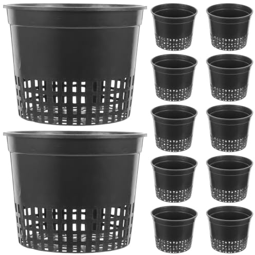YOSADIER 15 St Mesh Plant Pots för Hydroponics Ventilerade Odlingkoppar med Gridslits för Bättre Rotväxt och Näringsupptag Plastkrukor för Hemodling av Kryddväxter
