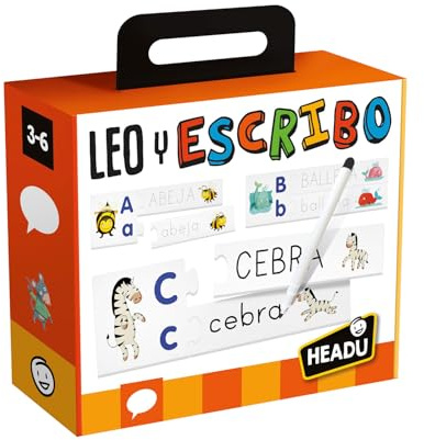 Headu - Leo y Escribo | Juegos Infantiles Niños 3 Años | Aprender a Leer | Juegos Educativos Niños 3 Años | 81 Tarjetas Autocorrección | Yo Aprendo a Leer