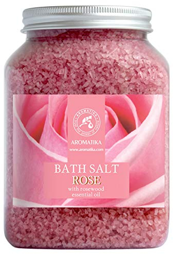 Badesalz Rose 1300g - Meersalz mit Absolutes ätherisches Rosenöl - Aromatherapie - Körperpflege - Hautpflege - Schönheit - Badezusatz - Baden