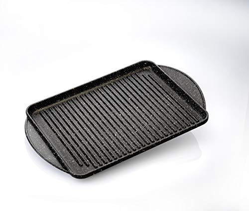 REPLOOD Bistecchiera Piastra in Alluminio Pressofuso Antiaderente Per Grigliare e Cuocere i Vostri Cibi (28x28)