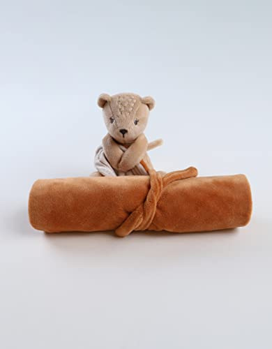 Noukie's - Kinder-Schmusetuch Meine erste Decke, Kendi – Plüsch aus Veloudoux + Kinderdecke aus Musselin