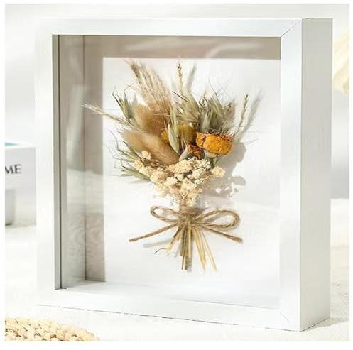 3D Shadow Box (22 x 22cm) Deep Frame for Objects up to 4.5 cm Object Frame for Filling, 3D Display Box for Objects Photos Artworks Memories Flowers Crafts (white,3cm)