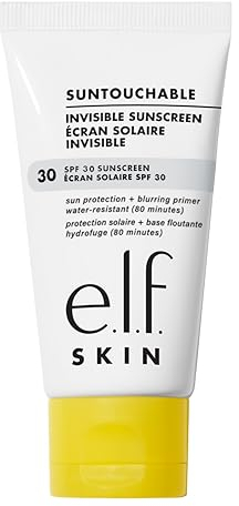 e.l.f. SKIN Suntouchable Invisible SPF 30, Lightweight, Gel-Based Sunscreen For A Smooth Complexion, Doubles As A Makeup Primer, Vegan & Cruelty-Free, Packaging May Vary
