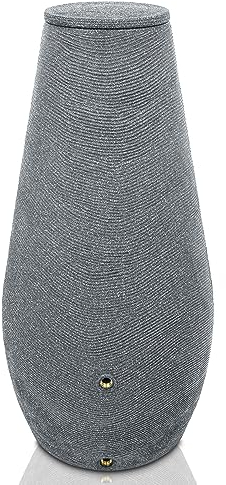 YourCasa Contenitore per acqua piovana da 200 litri [EcoDrop] con filettatura in metallo e coperchio – Botte per acqua piovana – Serbatoio acqua piovana da giardino serbatoio acqua piovana (grigio)