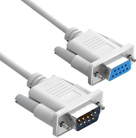 YIOVVOM Cavo di prolunga seriale DB9 RS232 Maschio a Femmina 9 Pin DB9 Cavo Dritto Connettore Seriale 9 Pin Grigio 3,05 m