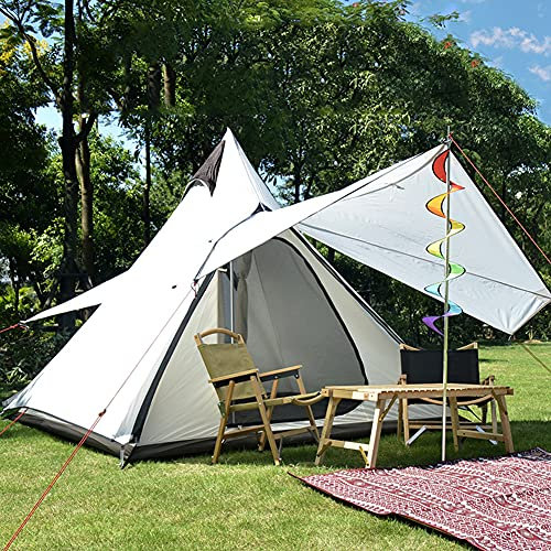 Camping-Pyramiden-Tipi-Zelt im Freien, tragbar, Doppelschichten, indisches Tipi-Zelt, Familien-Campingzelt für Outdoor-Wandern
