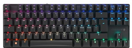 CHERRY MX 8.2 TKL Wireless, Clavier de Jeu sans Fil sans Pavé Numérique, Disposition Pan-Nordique (QWERTY), Bluetooth, 2,4 GHz & Câble, MX2A Red Switches, Noir