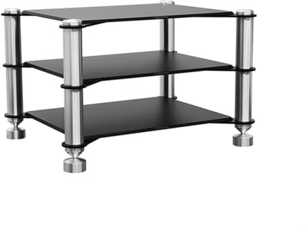 GUAWJRZDP Mobile Stereo Hi Fi Rack Hi Fi, Rack Hi Fi in Lega Di Alluminio, Rack Audio con Piedini Ammortizzanti, Cabinet Audio Hi Fi con Colonna Solida, for Stereo Di Intrattenimento