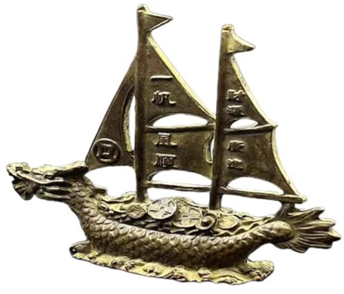 IMIKEYA Messing Drachenboot Ornament Exquisit Chinesisches Für Wohnzimmer Regal Sammlerstück Symbol Artware