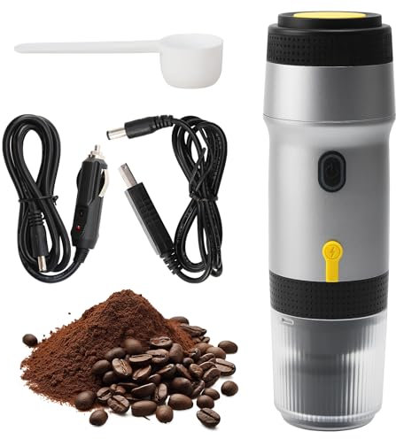 aichilra Portable Espresso Machine, 20 Bars Extraction Travel Coffee Maker Compatible with NES Capsule & DG Capsule & Ground Coffee for Camping, Hiking, Office