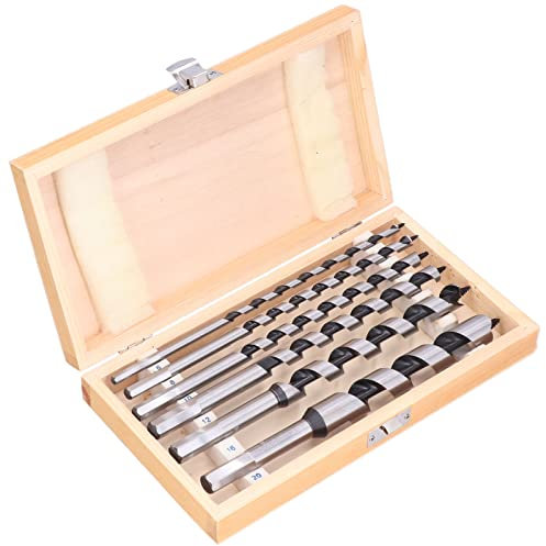 Bit coclea set indossare in legno per trapano a coclea set di perforazione in legno scatola di legno 6 pezzi