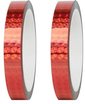 Qrity 2 Rouleaux 15 mm x 50 m Ruban Adhésif Décoratif, for Bricolage, Artisanat, Emballage, Décoration, Mariage, Rouge