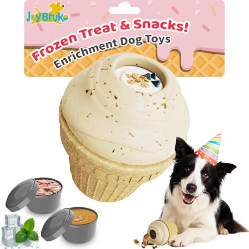 JoyBruko Jouets interactifs pour chiens à mâcher agressifs, pas besoin d'huile nécessaire, vissage lisse, friandises congelables, jouet distributeur de friandises pour chien pour les garder occupés