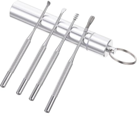 Homoyoyo Kit per Pulizia Cerume Cucchiai Auricolari Acciaio Inox Strumenti Rimozione Cerume Pulizia Orecchie Pratica Prodotti