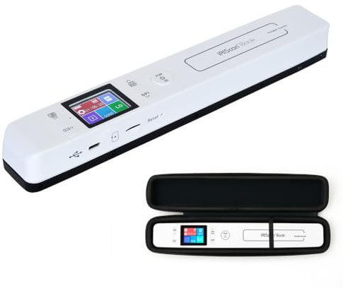 IRIScan Book v7 regle Scanner + Étui Rigide Compatible – Scanner Portable A4