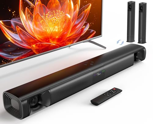 WebsLand Barra de sonido para Smart TV, sistema de sonido envolvente de 80 W y 2.0 canales